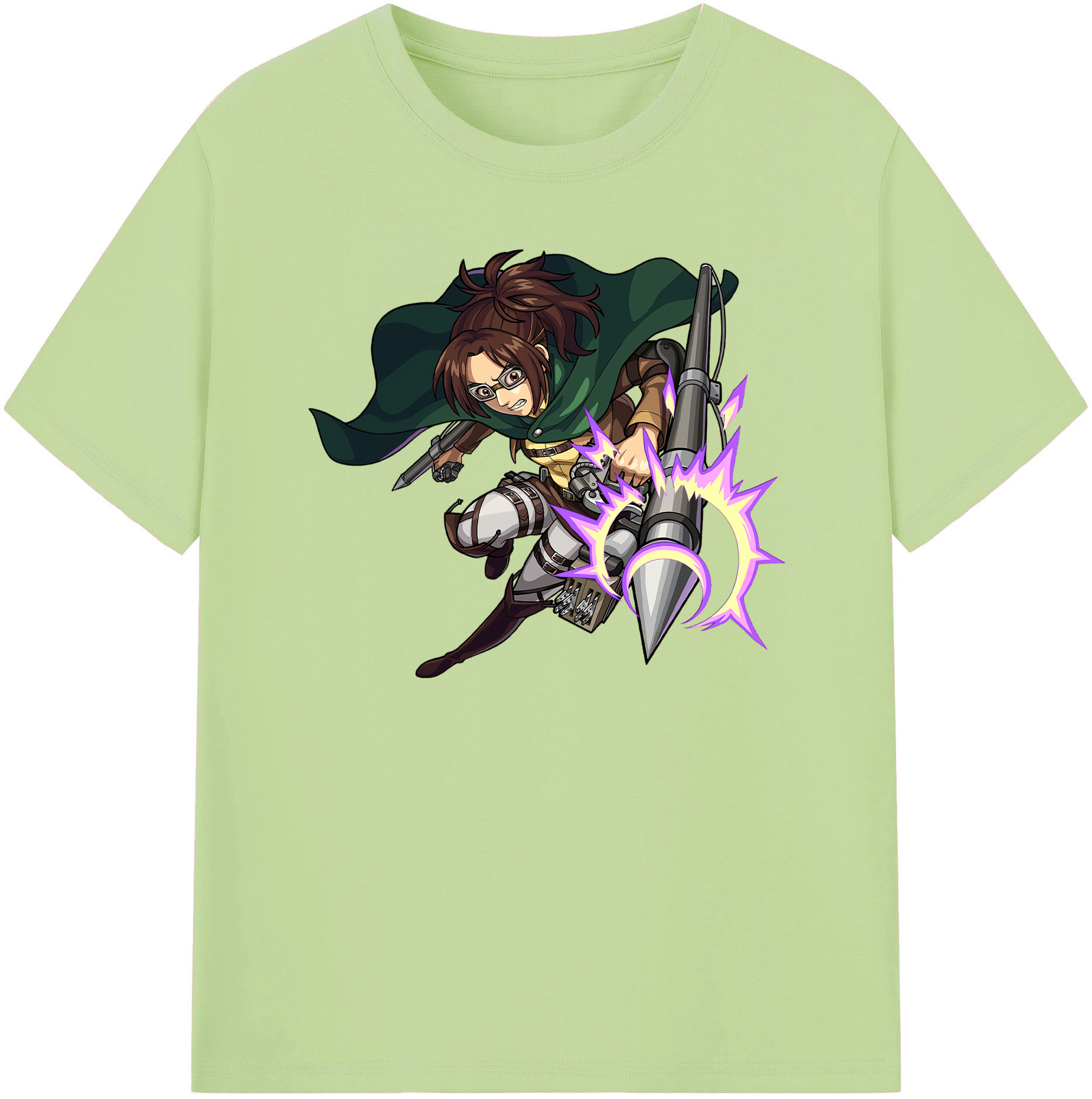 （画像用） 進撃の巨人 ハンジ·ゾエ Attack on Titan Hanji Zoe 綿100％半袖Tシャツ（フロントプリント）